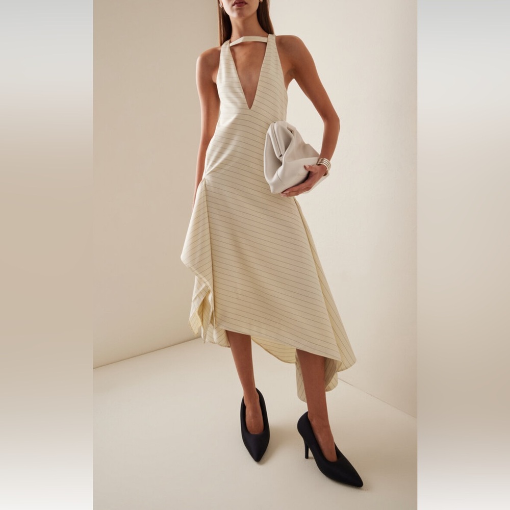 J.W Anderson Plunged Asymmetric Wool Dress